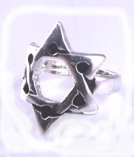 Star Of David Magen Judaica Silver Ring Kabbalah Gift Jewish Israel Merkaba 3 D