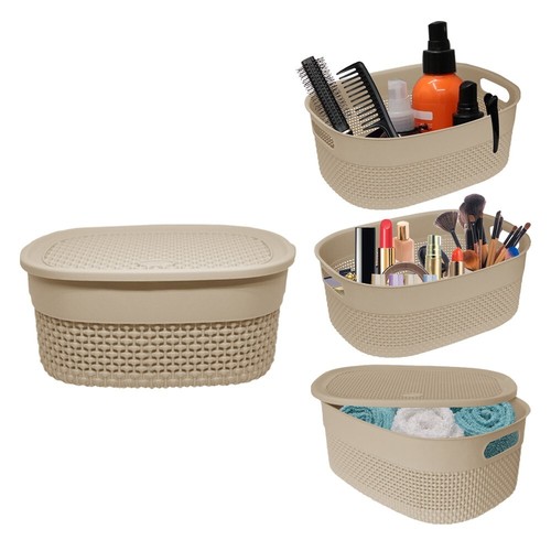 Plastic storage basket with - plastic,