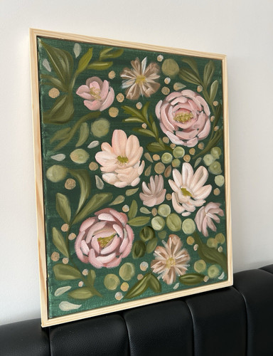 Handpainted original floral - handpainted,