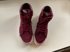 Rare Vans Off The Wall High Top Trainers In Burgundy Size UK 6 😊