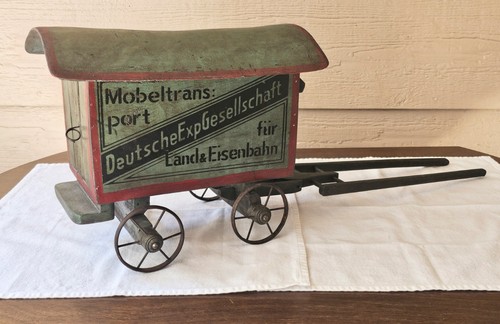 Antique german toy wagon - german,