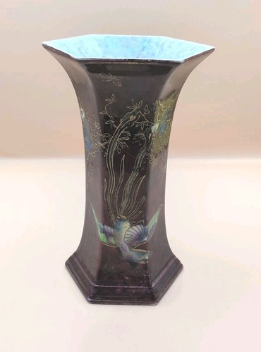 Wilton ware burgundy vase - wilton,