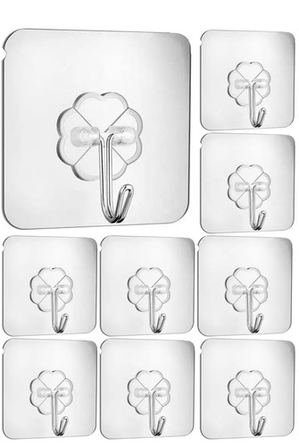 10x self adhesive hooks strong - adhesive,