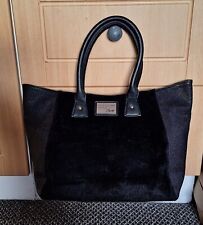 * LIPSY * BLACK FAUX FUR & LEATHER TOTE / SHOULDER BAG
