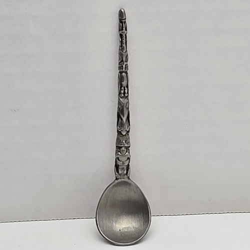 Totem pole salt spoon pewter - salt,