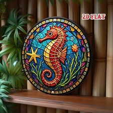 20cm Round Aluminum Seahorse