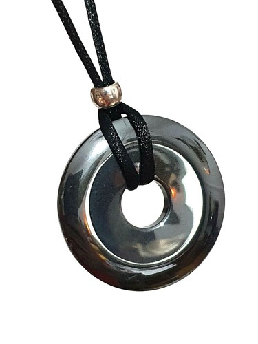 Hematite necklace donut - hematite,