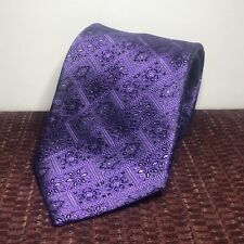 Italo Ferrelli Rich Violet/Purple Floral Mens Neck Tie Metallic
