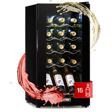 Wine Cooler Fridge Built-In Glass Door Wine Chiller Fridge Bar Fridge 15 Bottles
