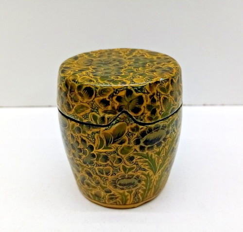 Vintage paper mache box with - vintage,
