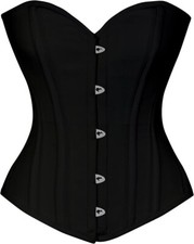 Black Cotton Corset Overbust
