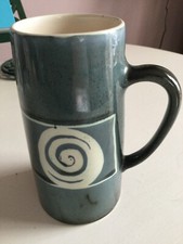 Vintage Brixham Pottery Medium Size Jug With White Swirls