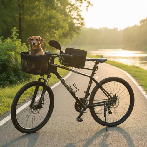 Foldable dog bike basket - dog,