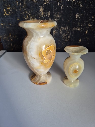 Polished marbled onyx - onyx, vases