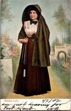 Antique Postcard Maltese Lady