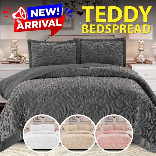 Large velvet quilted bedspread - velvet,