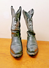 Genuine Harley Davidson Cowboy Pull On Boots, Eagle Embroidery,Leather, Size 7.5