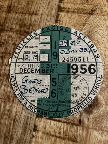 Vintage old tax disc - vintage, december
