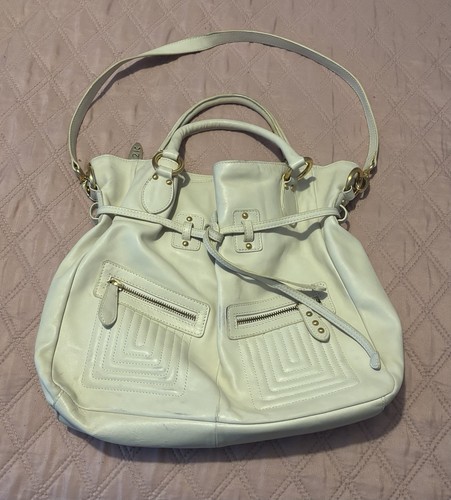 Ri2k women leather bag - bag, cream