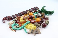 260g Early Plastic Jewellery for Restoration Bakelite Vintage Celluloid Lucite