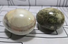 Two Marble Eggs  onyx and marble 
