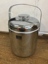 Zojirushi Vintage Chrome Ice Bucket with Matching Tongs and White Liner