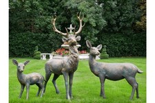 Stag Family Garden Statue Set