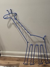 Vintage 80-90's IKEA Giraffe blue kids Metal Wall Hanging Coat Rack