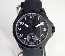 Custom Build Mens Watch Stealth Black PVD Case Swiss Unitas 6498 Serviced