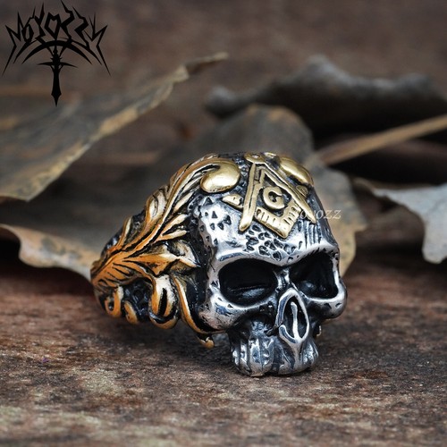Goth mens gold plated masonic - mens,