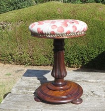 Antique 19th Century Rosewood Adjustable Piano Stool