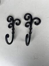 Wrought Iron Hooks x 2 Vintage Style