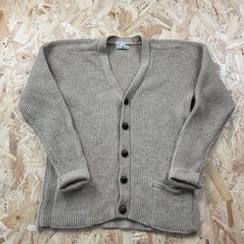 Vintage Braemar Shetland Wool Tan Brown Fisherman Cardigan Jumper M