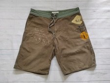 Ralph Lauren Vintage Men's WW2 Military Tour Canvas Board Shorts W34 Drab Olive
