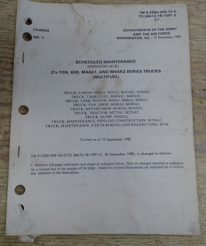 Dept the army m44a1 - dept, of