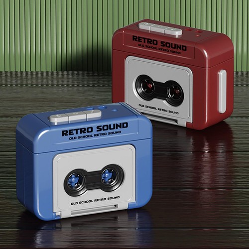 Retro tape recorder pendant - retro,