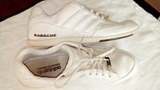 Mens Adidas Porsche 356 trainers size 8.5 white leather VGC ART M20628