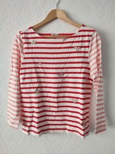 New Cath Kidston Striped Embroidered Top Sz XS New