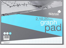 A3 Graph Pad. 50 Sheets of Quality 90Gsm Paper, Printed 1-5-10Mm Graph.