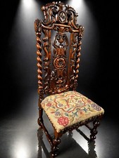 Stunning antique carved chair - carved,