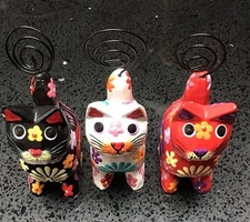 Three Cat Kitten Photo Picture Holders Cute Collectible Novelty Items. 3.5”