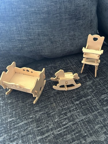 Wooden dolls house nursery - wooden,