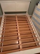 White Wooden Double Bed Frame