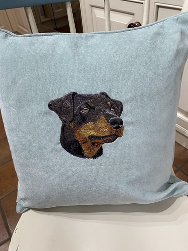 Embroidered cushion german - embroidered,