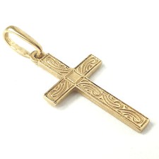 9ct gold cross pendant - cross,