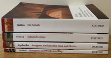 Hesiod, Sophocles, Seneca, Tacitus x 4 Bundle Oxford world's classics Books
