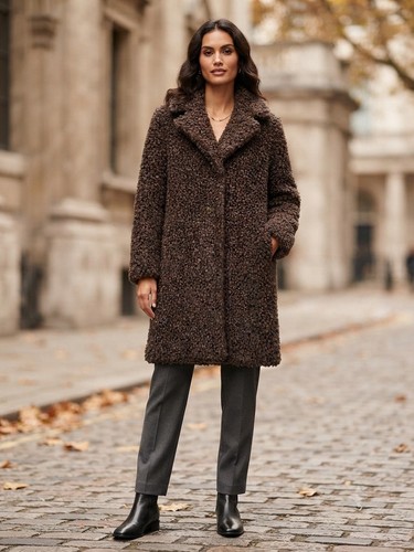 Brown teddy faux fur - faux,