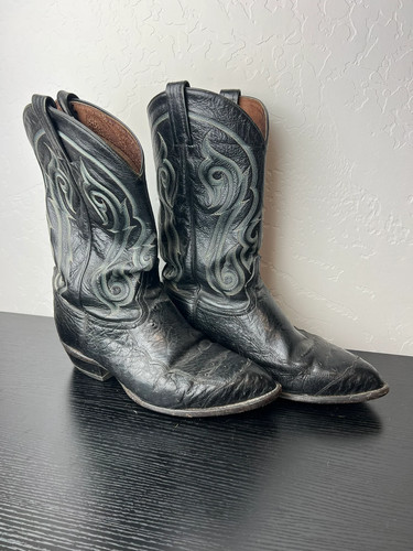 Tony lama ostrich cowboy boots - tony,