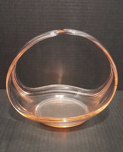 Wonky crooked pink art glass - wonky,