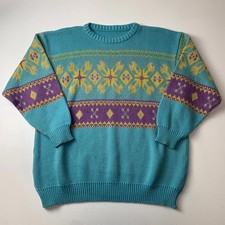 Women’s Vintage Pastel Coloured Jumper / Light Blue / Large